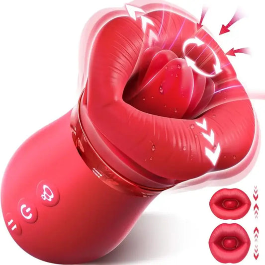 LIPS| Kiss App Control Tongue Licking Multi Stimulations Mouth Vibrator