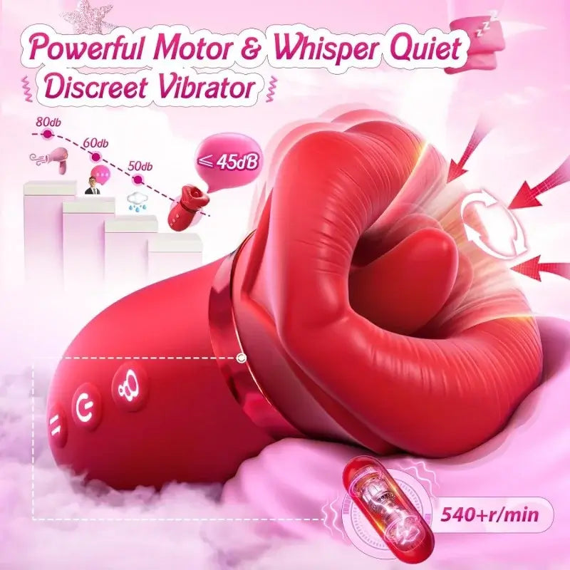 LIPS| Kiss App Control Tongue Licking Multi Stimulations Mouth Vibrator