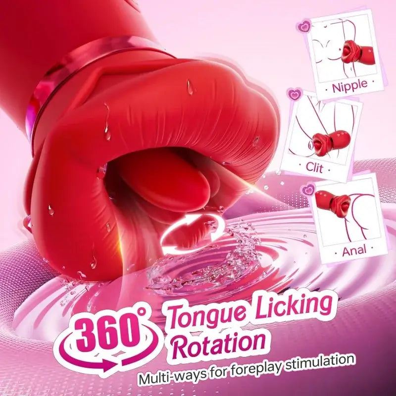 LIPS| Kiss App Control Tongue Licking Multi Stimulations Mouth Vibrator