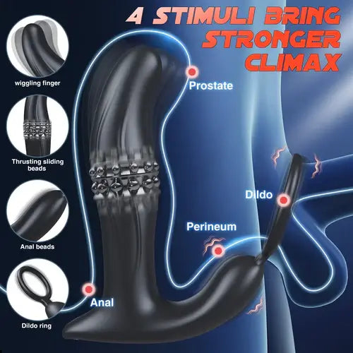 SBD|Thrusting & Vibrating Anal Vibrator Butt Plug with Cock Ring