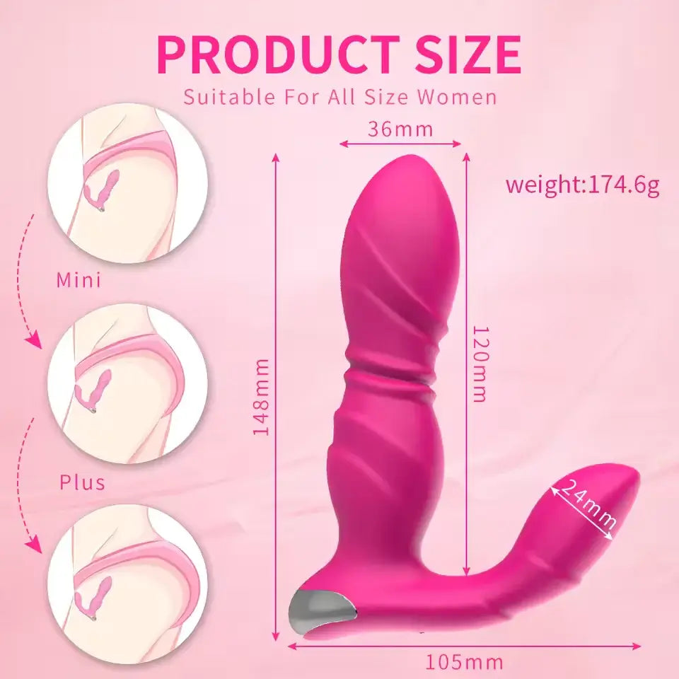 Thrusting & Vibrating Wearable Super Quiet Butt Plug