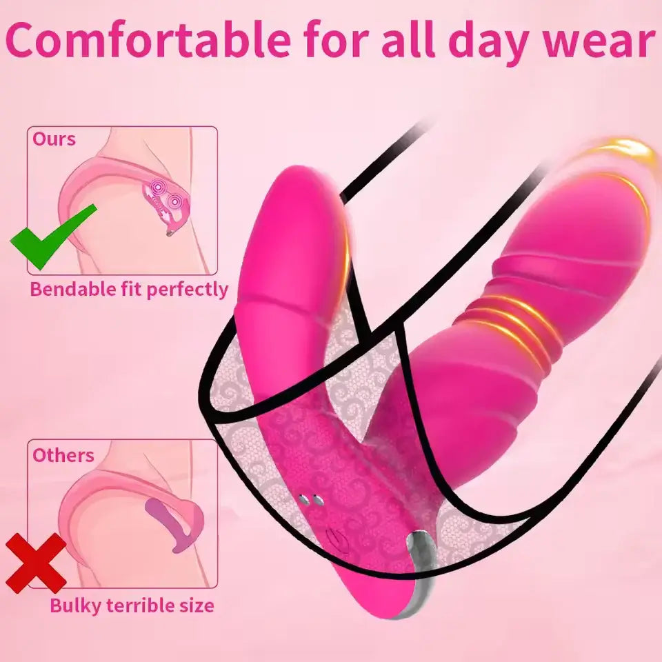 Thrusting & Vibrating Wearable Super Quiet Butt Plug