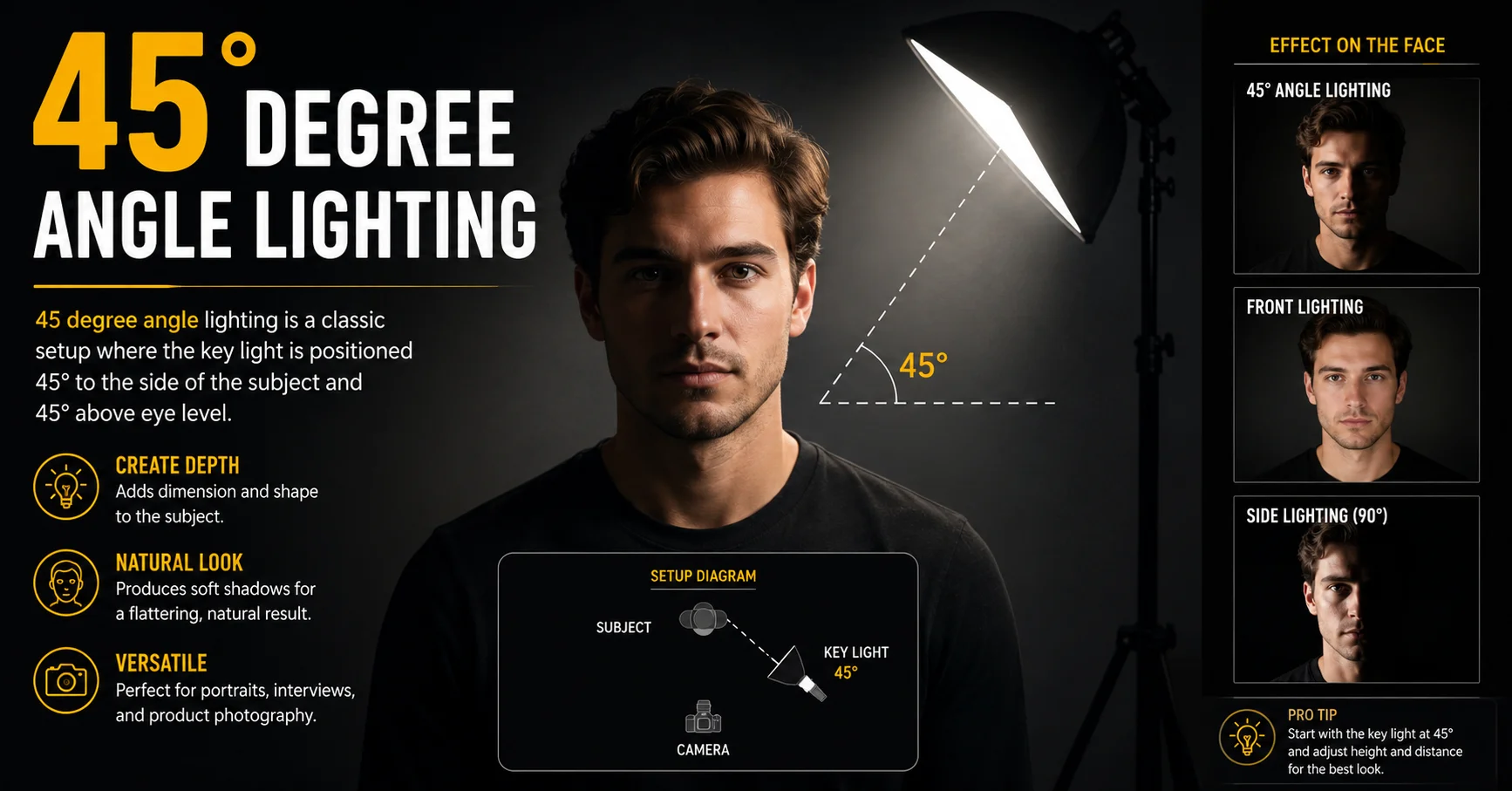 45 degree angle lighting