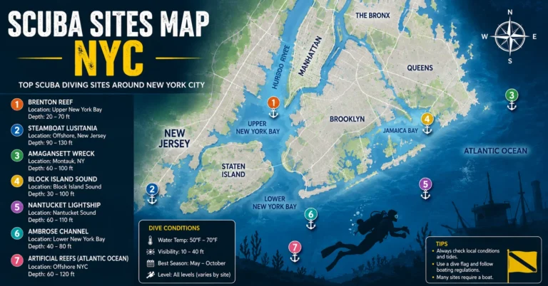 Scuba Sites Map NYC